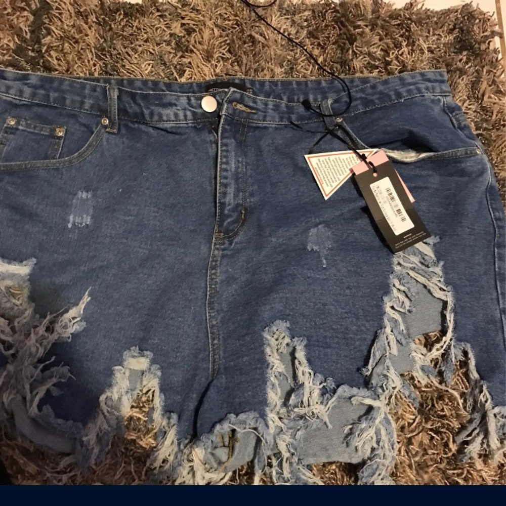 High waist jean shorts